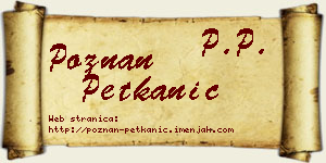 Poznan Petkanić vizit kartica
